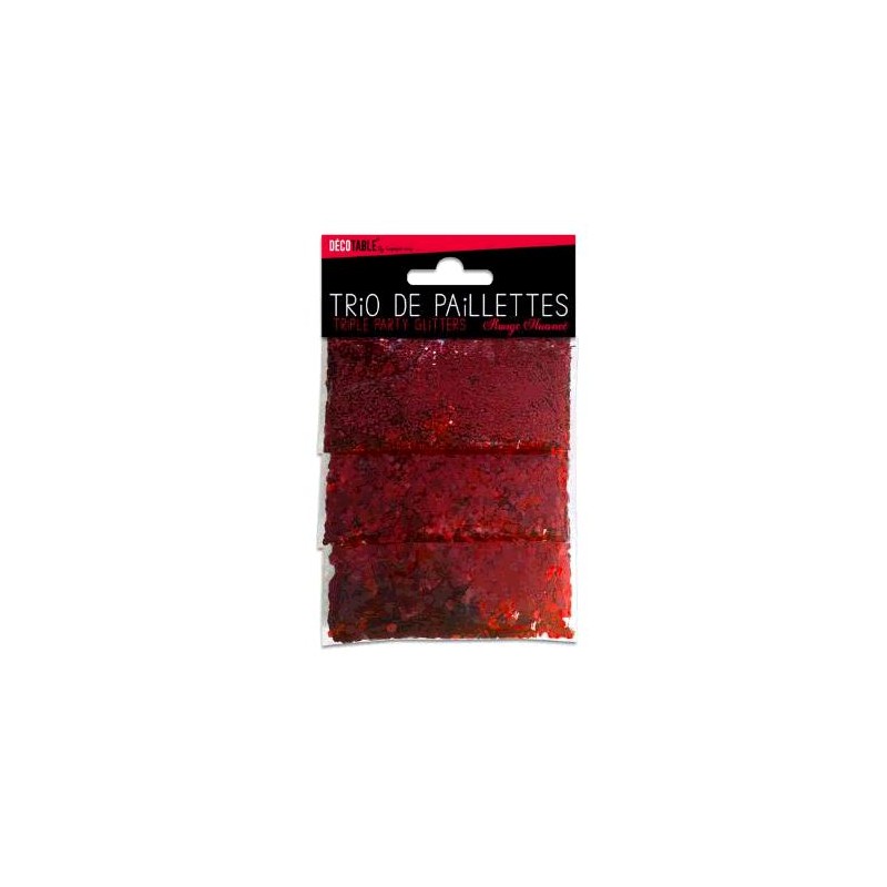 TRIO PAILLETTES ROUGE NUANCE