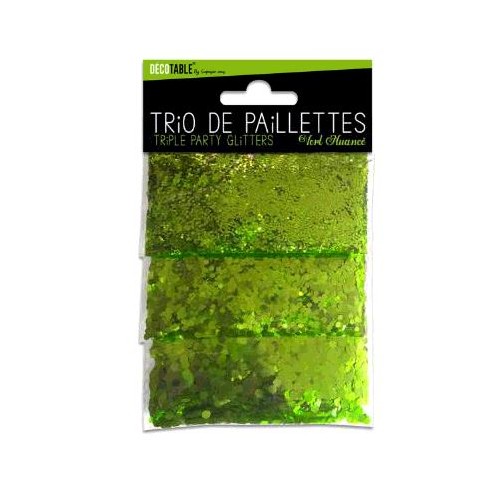 TRIO PAILLETTES VERT NUANCE