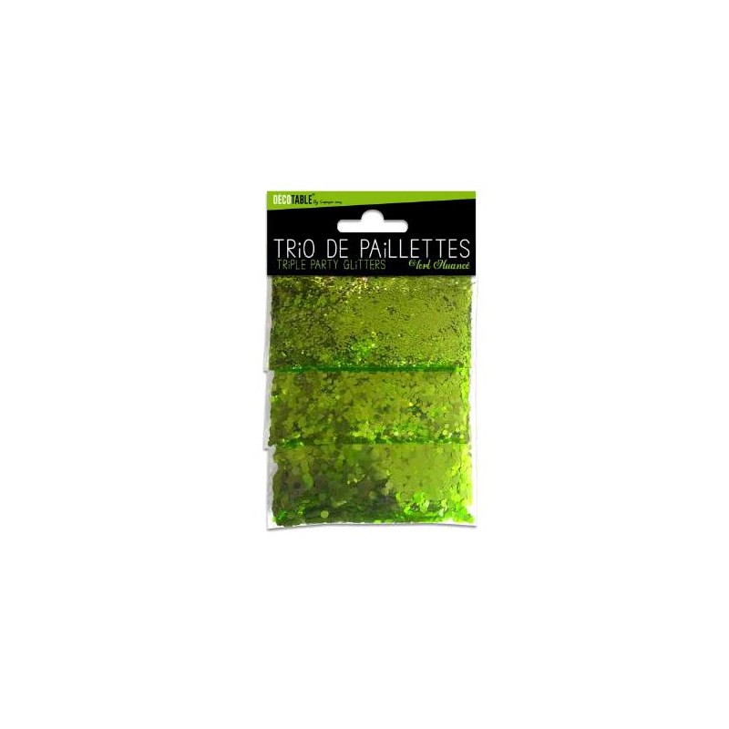 TRIO PAILLETTES VERT NUANCE