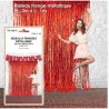 RIDEAU FRANGES METALLIQUE ROUGE