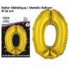 BALLON METALLIQUE OR CHIFFRE 0