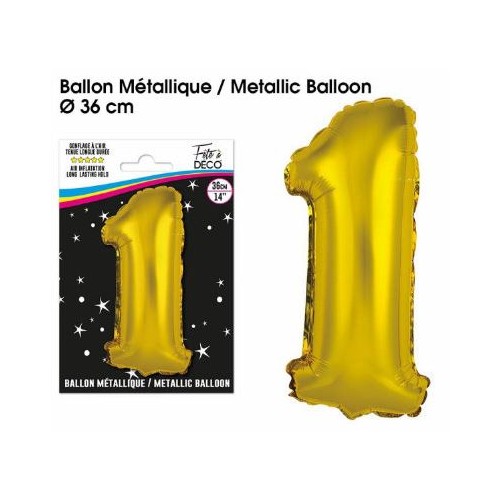 BALLON CONFETTIS GEANT 100CM OR DORE - Ouest Fetes