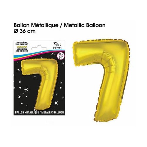 BALLON METALLIQUE OR CHIFFRE 7