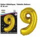 BALLON METALLIQUE OR CHIFFRE 9