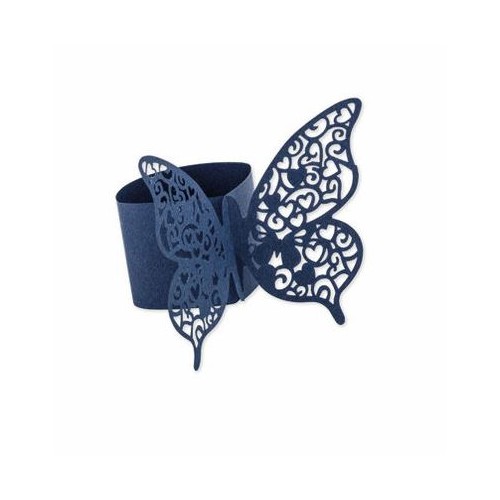20 RONDS SERVIETTE PAPILLON BLEU