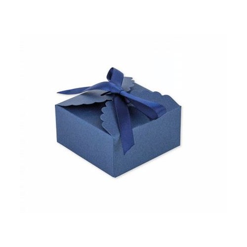 10 BOITES BLEU MARINE 7X3.5CM +RUBAN SATIN