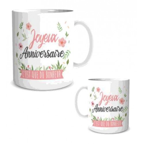 MUG FEMININ JOYEUX ANNIVERSAIRE