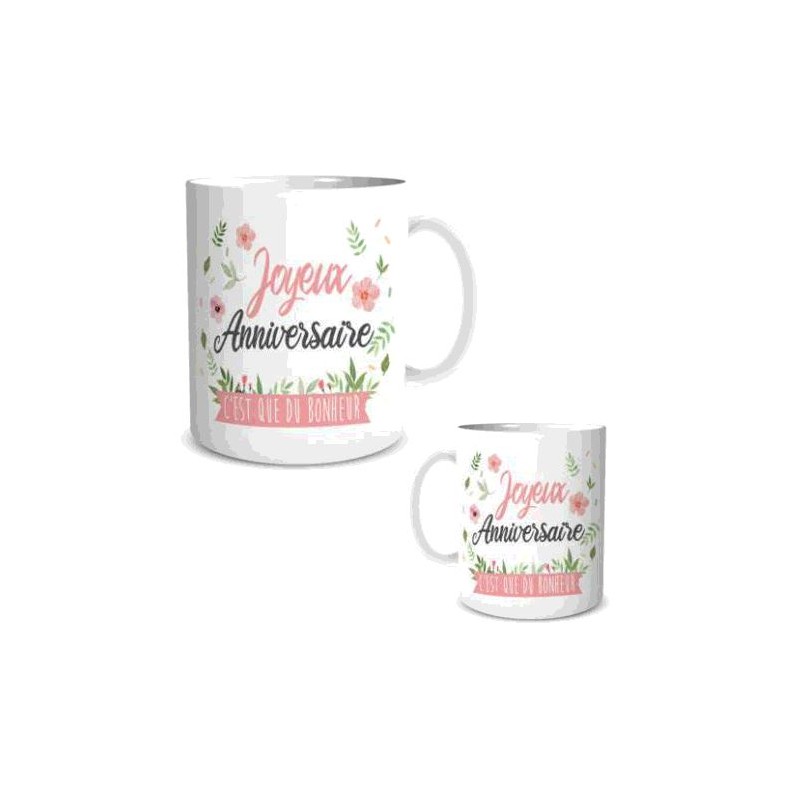 MUG FEMININ JOYEUX ANNIVERSAIRE