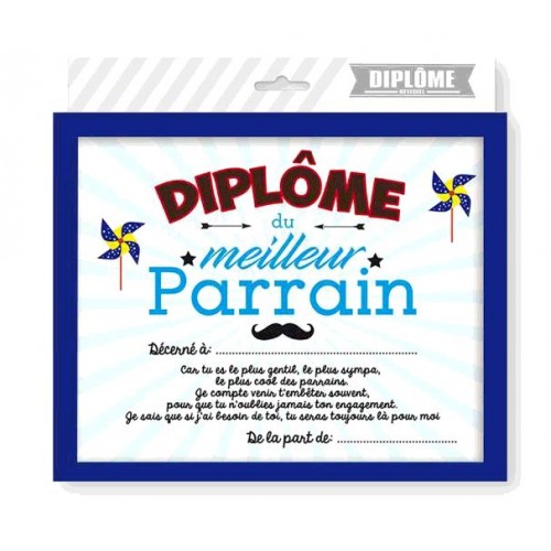 Cadre Diplome Parrain Ouest Fetes