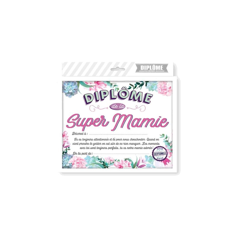 Cadre Diplome Super Mamie Ouest Fetes