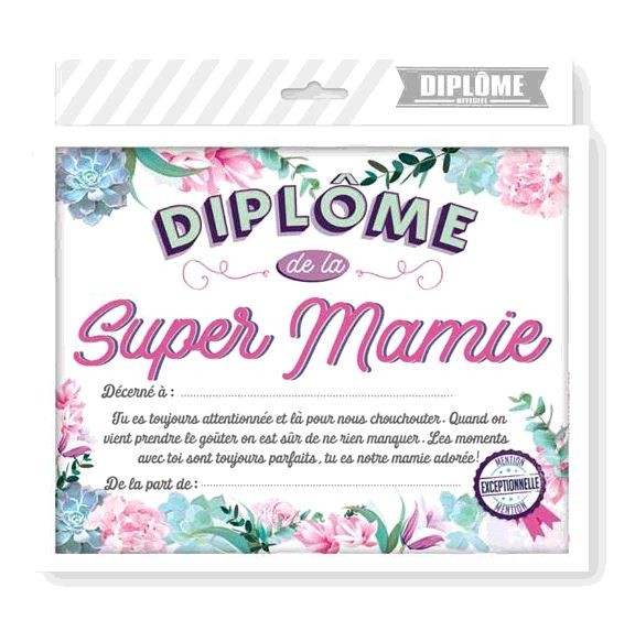 Affiche diplôme mamie - choix du format - vendu sans le cadre