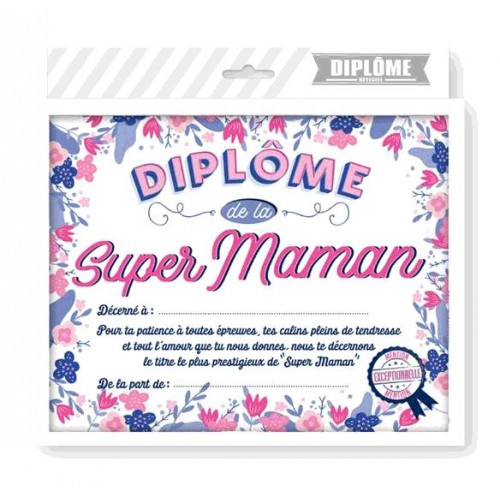 CADRE DIPLOME SUPER MAMAN