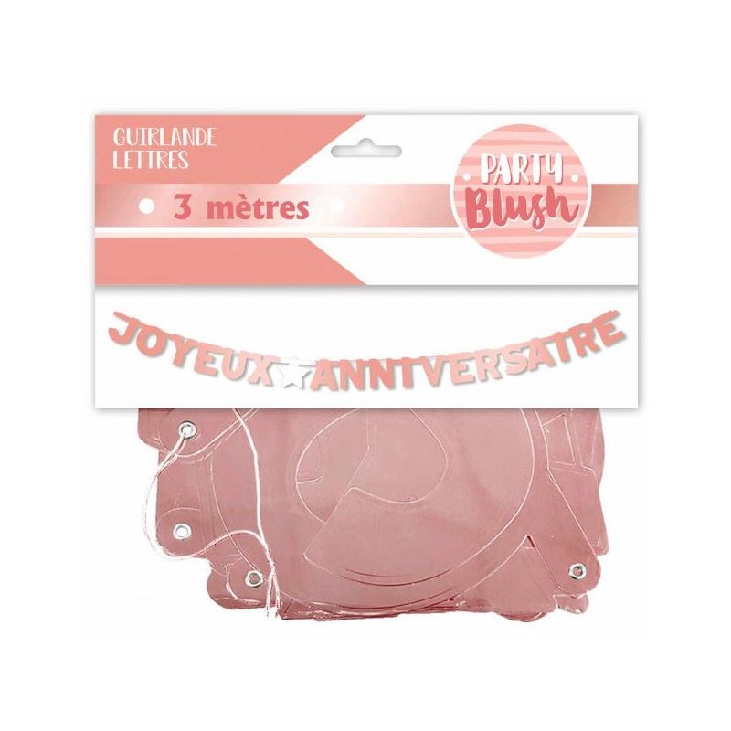 GUIRLANDE LETTRES ANNIVERSAIRE BLUSH