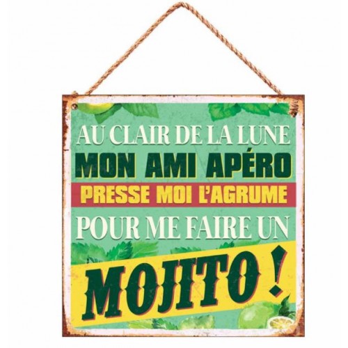 Plaque Metal Mojito Ouest Fetes