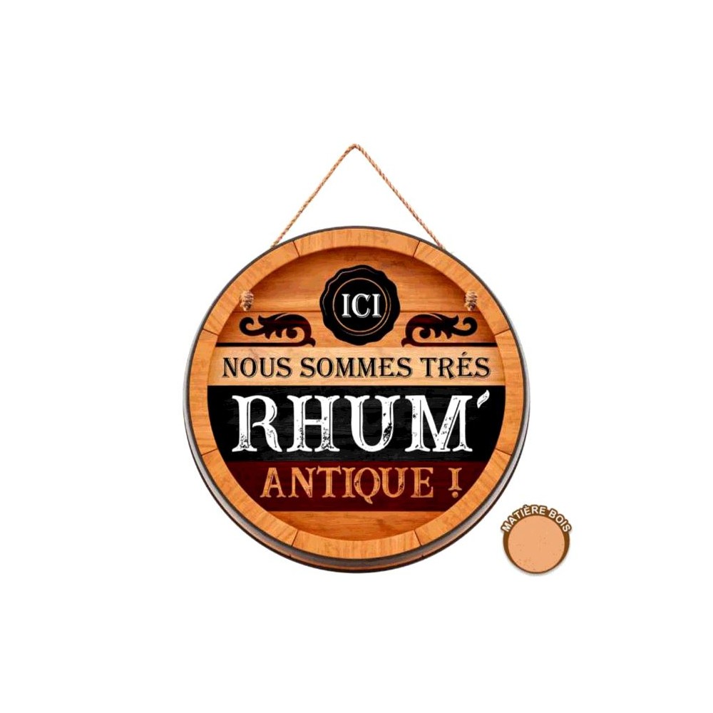 Plaque Tonneau Rhum Antique Ouest Fetes