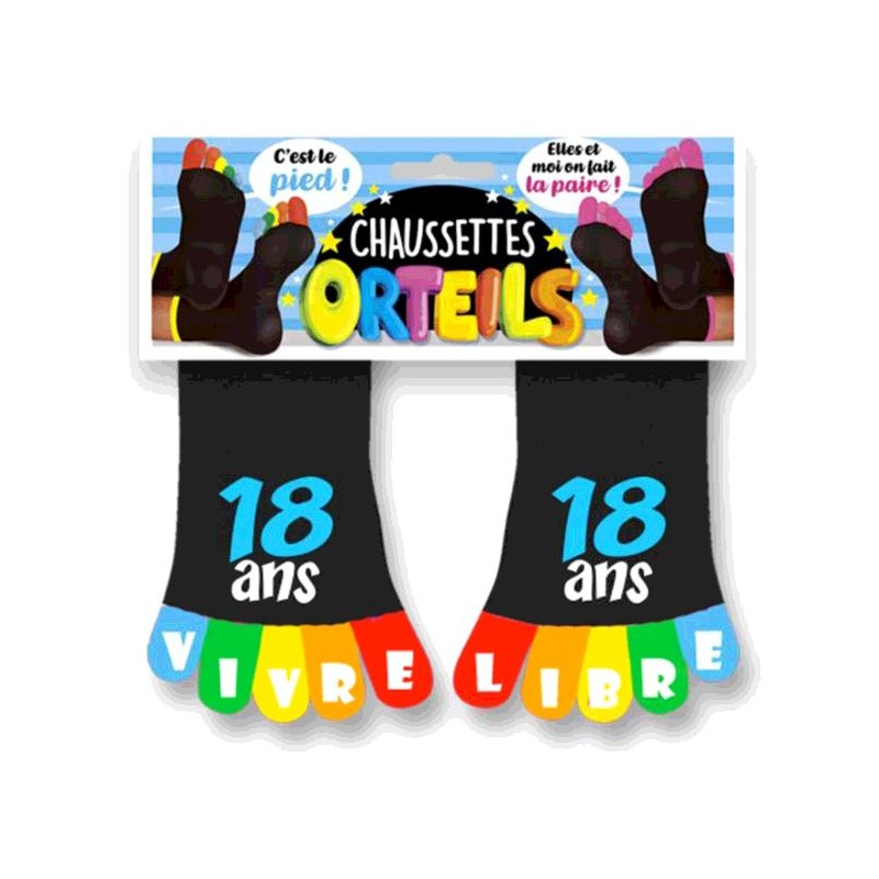 CHAUSSETTE A ORTEIL 18 ANS MULTICOLORE