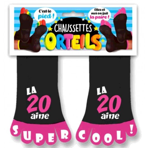 CHAUSSETTE A ORTEIL 20 ANS ROSE