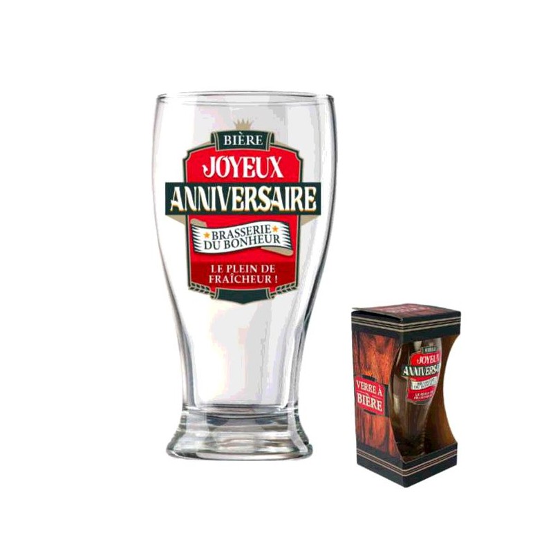 VERRE A BIERE JOYEUX ANNIVERSAIRE