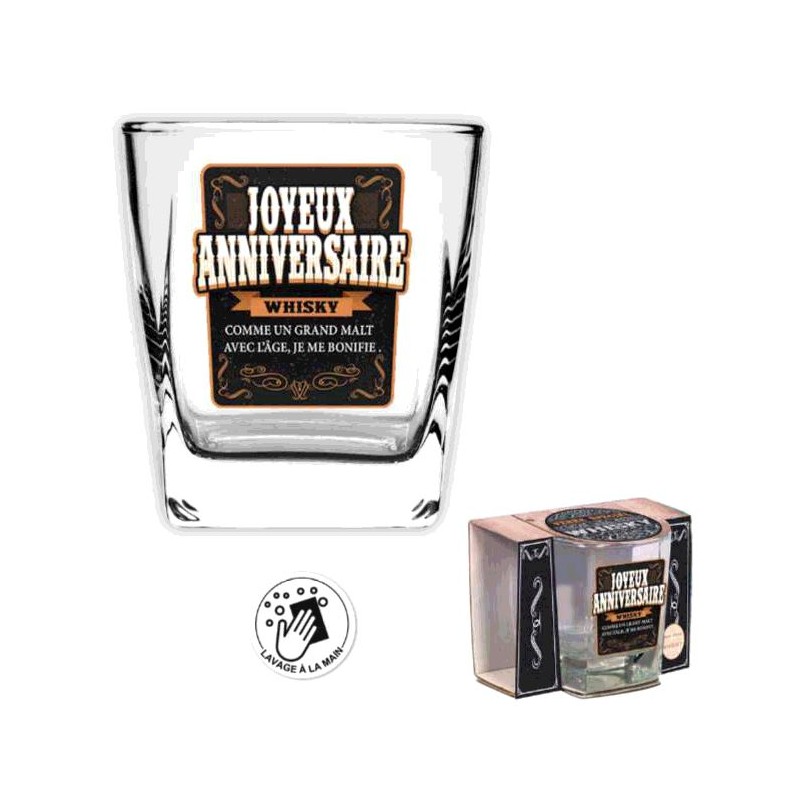 VERRE WHISKY JOYEUX ANNIVERSAIRE