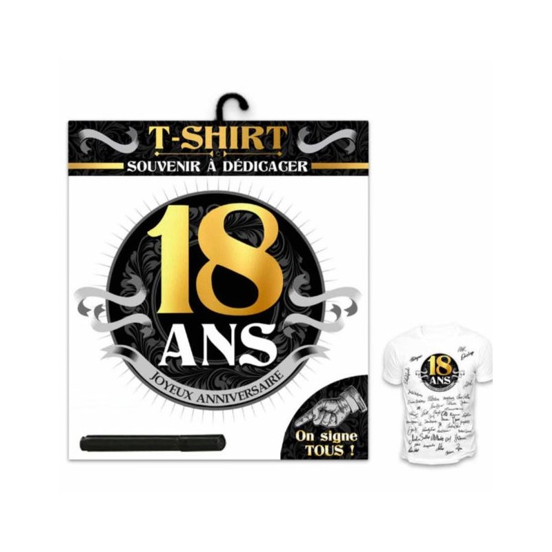 TEE SHIRT ANNIVERSAIRE 18 ANS HOMME