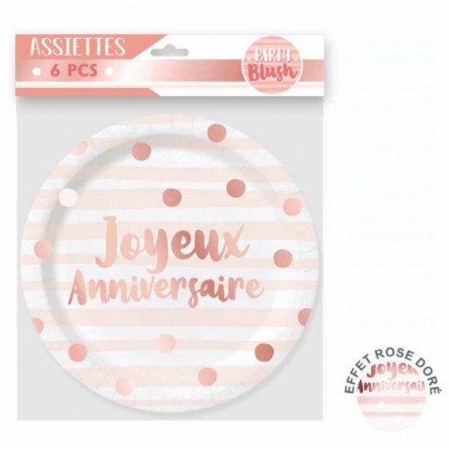 6 ASSIETTES PARTY BLUSH