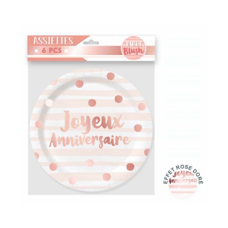 6 ASSIETTES PARTY BLUSH