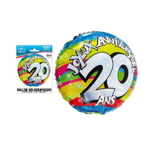 BALLON HELIUM 20 ANS