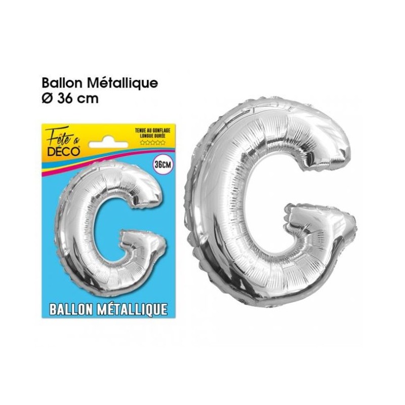 BALLON METAL ARGENT LETTRE G