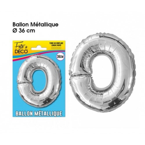 BALLON METAL ARGENT LETTRE O