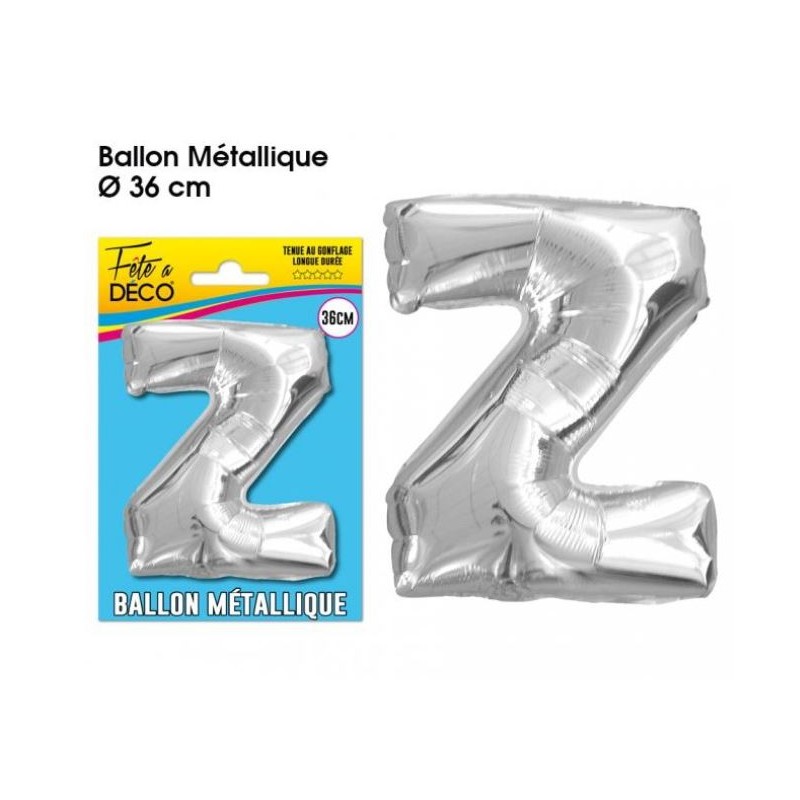 BALLON METAL ARGENT LETTRE Z