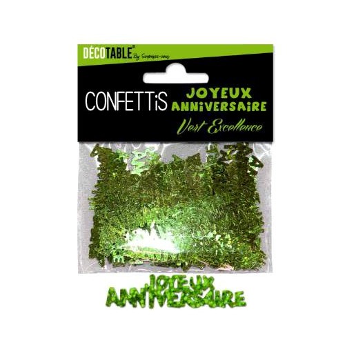 CONFETTIS TABLE JOYEUX ANNIVERSAIRE VERT