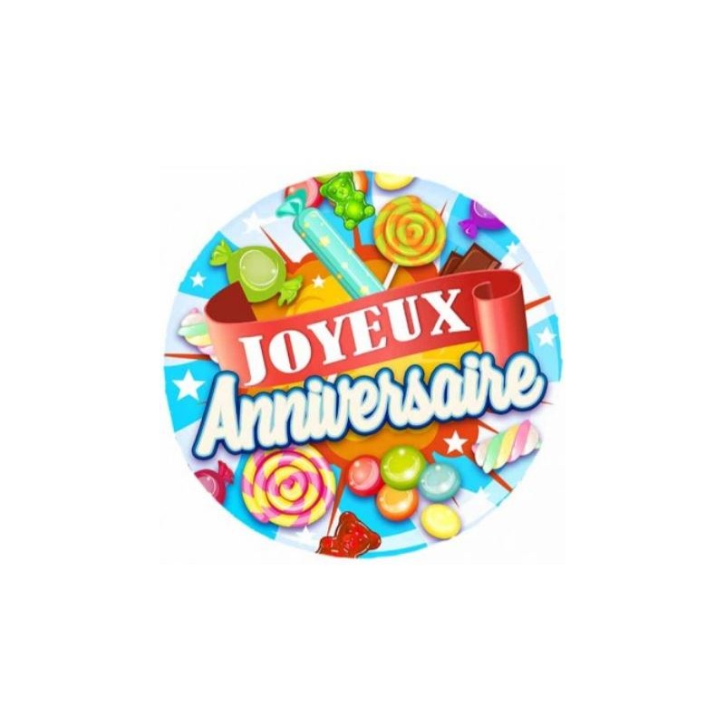 Ballon Alu Joyeux Anniversaire Bonbon Bleu Ouest Fetes