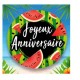 BALLON ALU JOYEUX ANNIVERSAIRE PASTEQUE