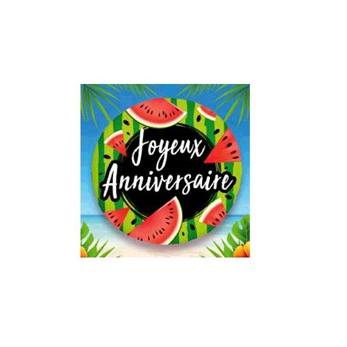 BALLON ALU JOYEUX ANNIVERSAIRE PASTEQUE