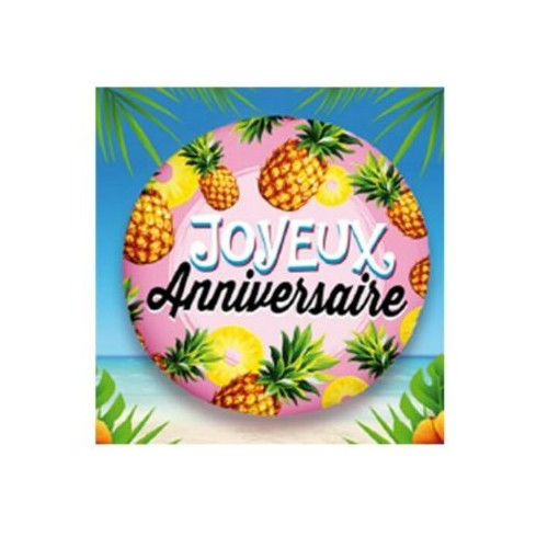 BALLON ALU JOYEUX ANNIVERSAIRE ANANAS