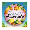 BALLON ALU JOYEUX ANNIVERSAIRE ANANAS