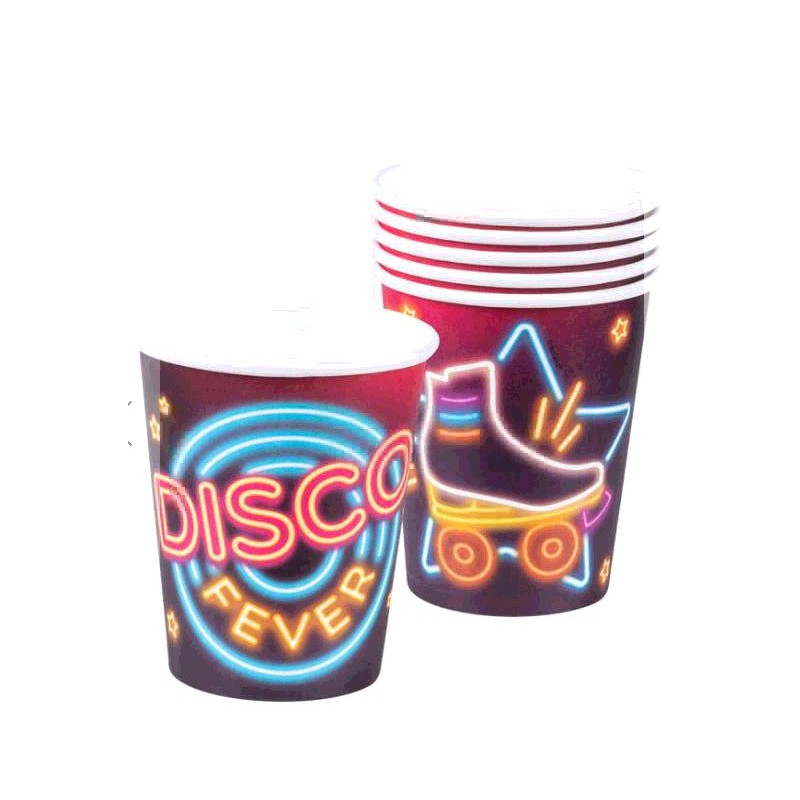 6 GOBELETS 'DISCO FEVER' 25CL