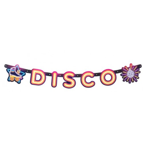 GUIRLANDE LETTRES CARTON DISCO 120CM