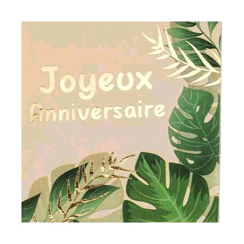 16 SERVIETTES JOYEUX ANNIVERSAIRE SAVANE