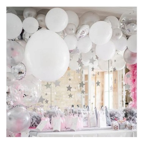 KIT ARCHE BALLONS ARGENT 70 BALLONS