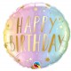 BALLON ALU HAPPY BIRTHDAY PASTEL DIAMETRE 45CM