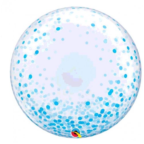 BALLON BUBBLE BLUE CONFETTI DOTS