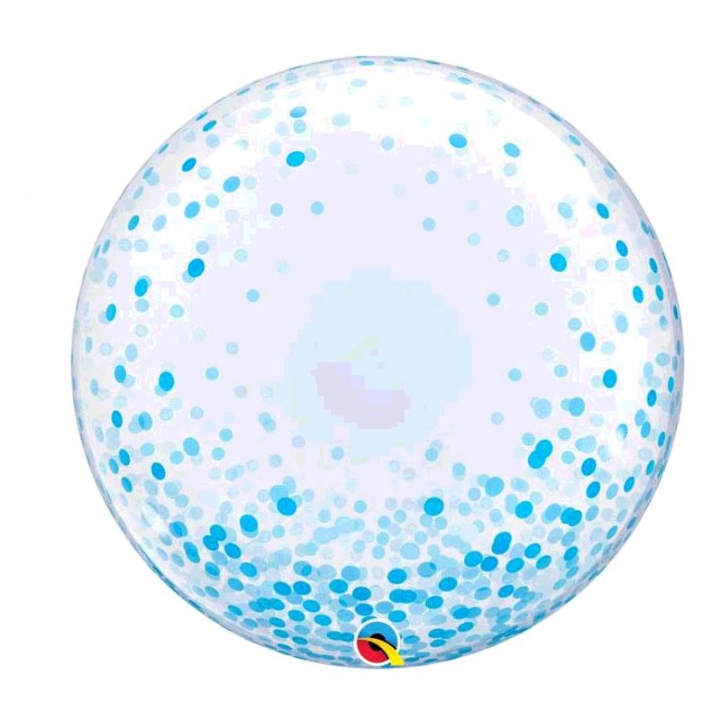 BALLON BUBBLE BLUE CONFETTI DOTS