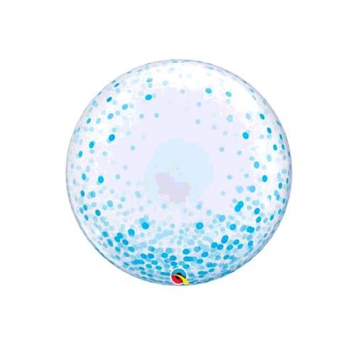 BALLON BUBBLE BLUE CONFETTI DOTS