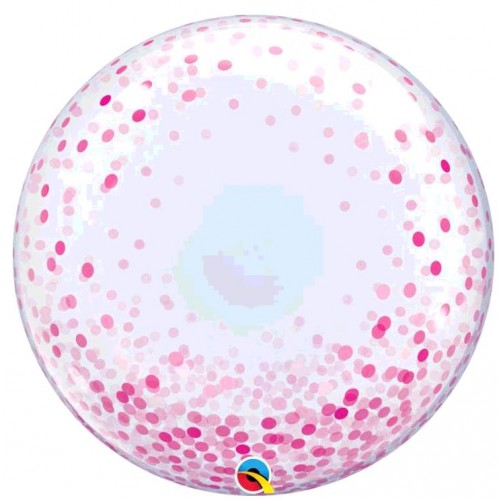 BALLON BUBBLE PINK CONFETTI  DOTS