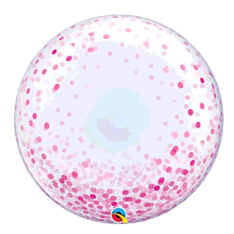 BALLON BUBBLE PINK CONFETTI  DOTS