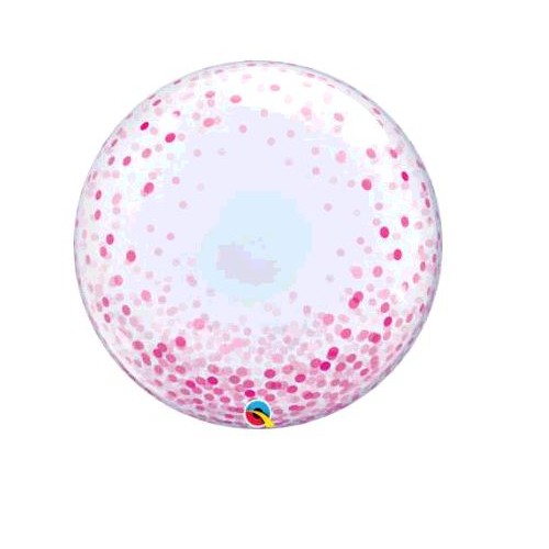 BALLON BUBBLE PINK CONFETTI  DOTS