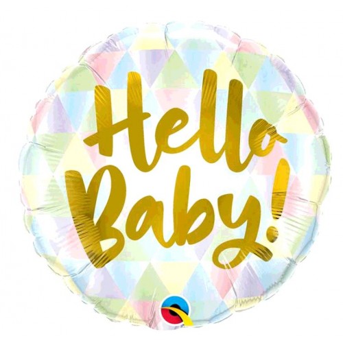 BALLON ALU HELLO BABY DIAMETRE 45CM