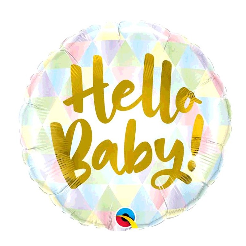 BALLON ALU HELLO BABY DIAMETRE 45CM