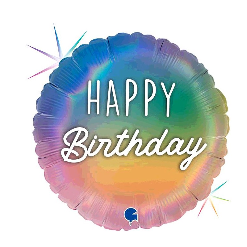 BALLON ALU 18"HAPPY BIRTHDAY RAINBOW